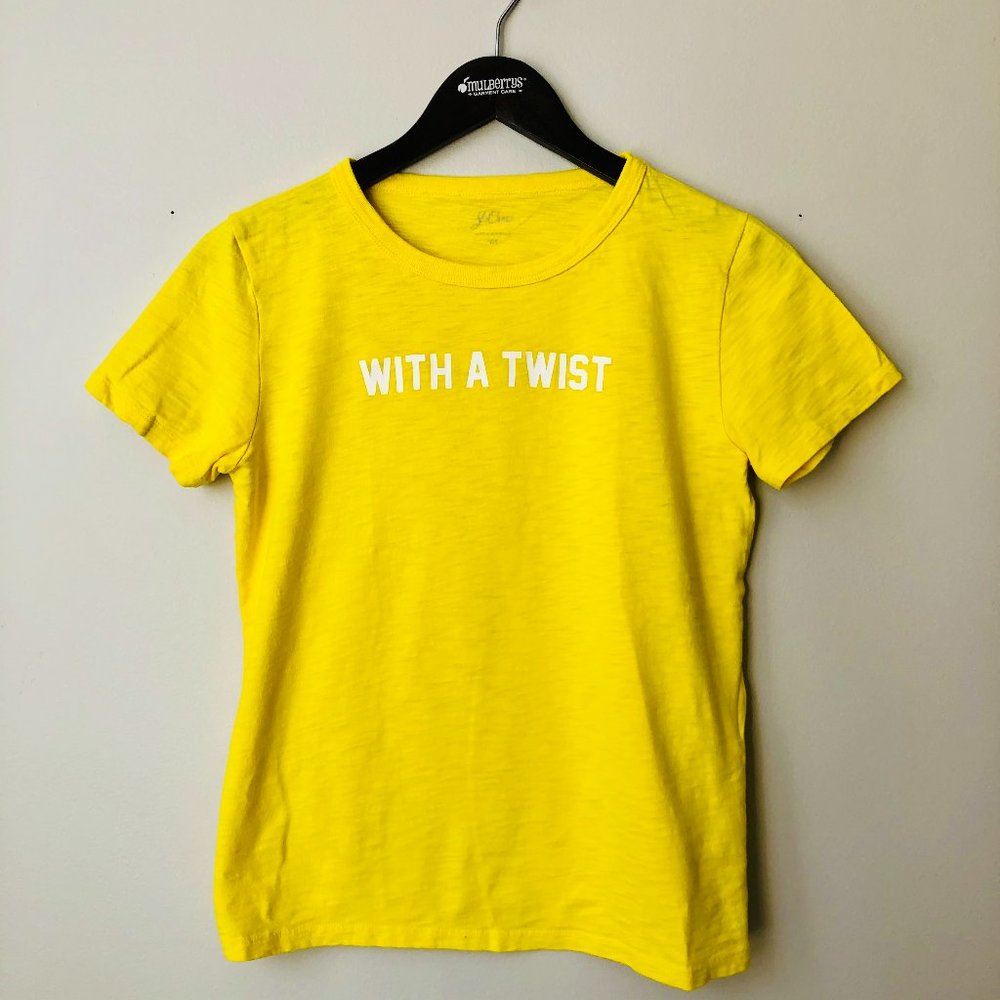 J.Crew Graphic Bright Yellow Tee